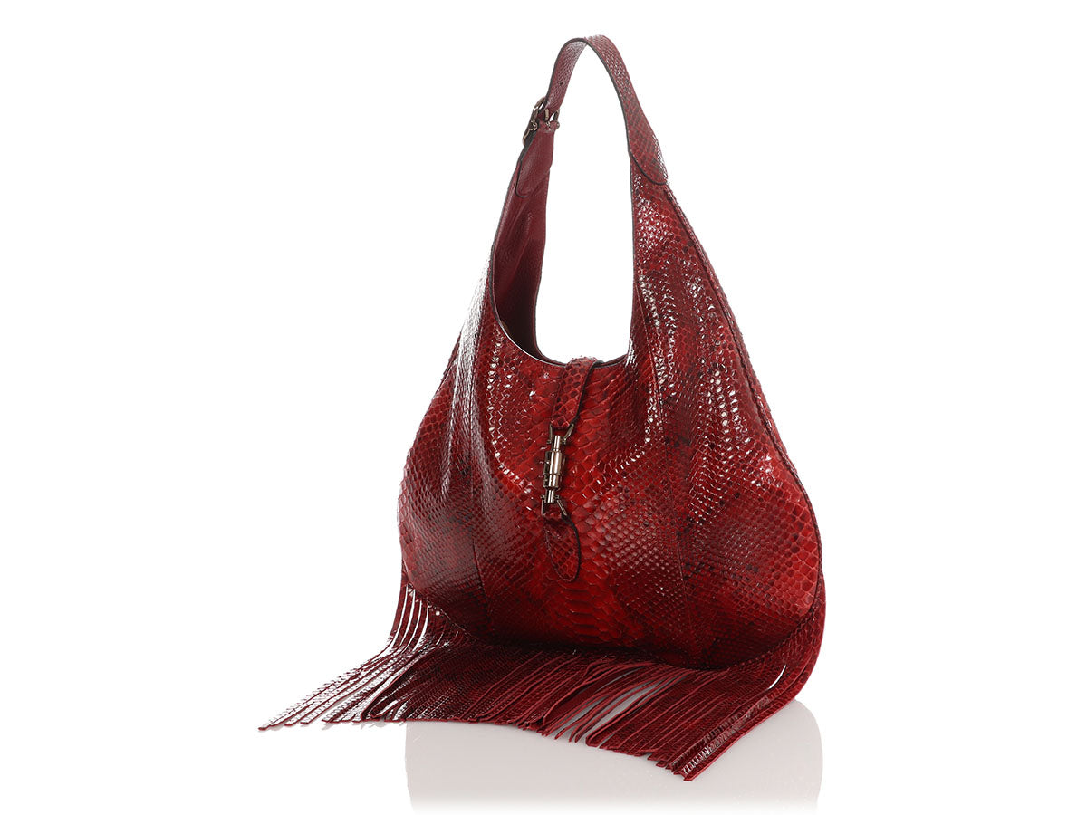 Gucci Python Nouveau Ring Jackie Hobo Red Jewelry