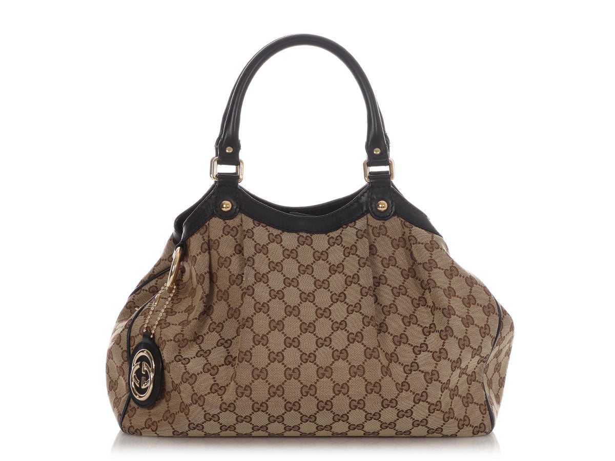 Gucci Sukey Tote Canvas Brown Tote Bag