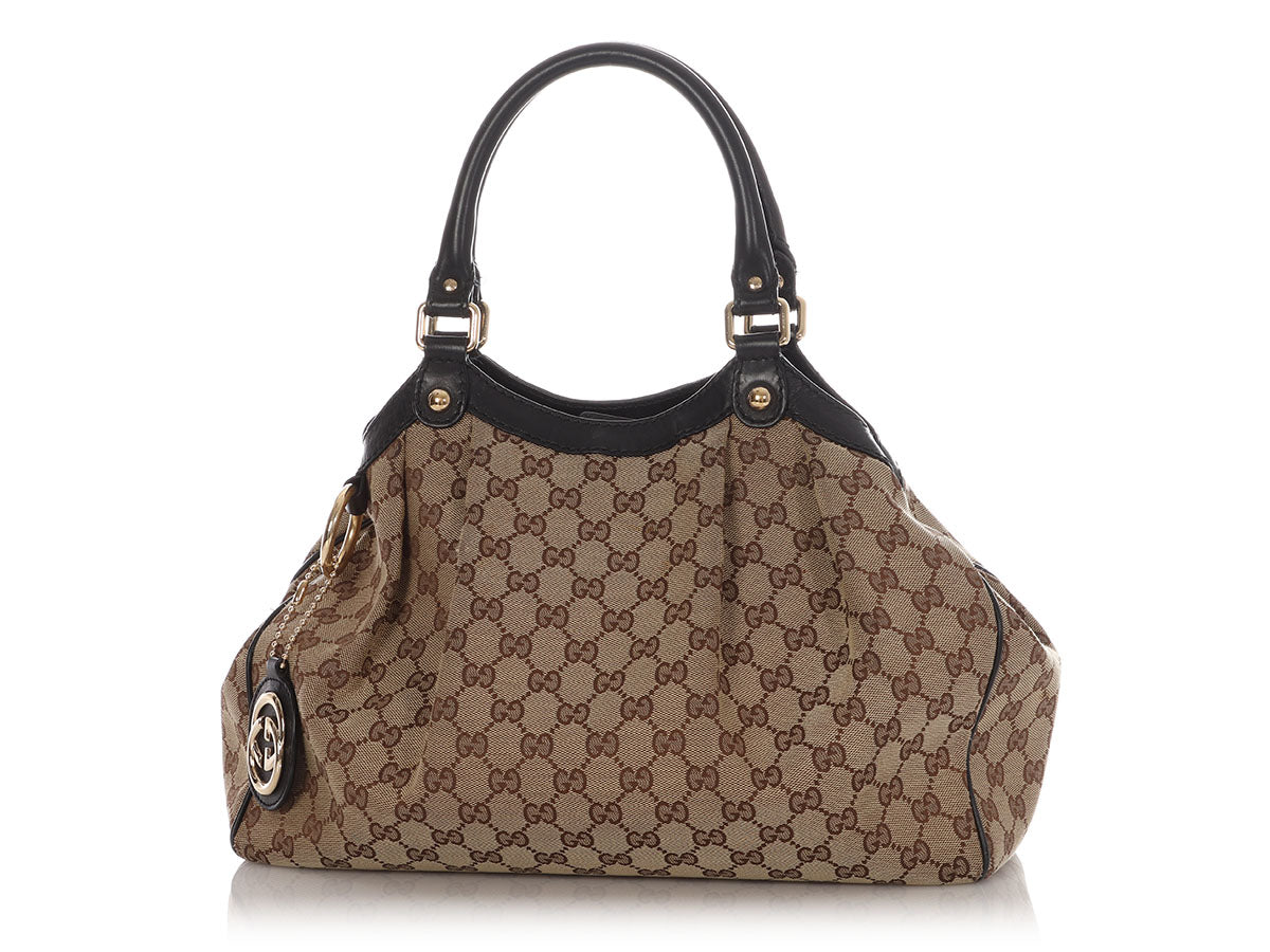 Gucci Sukey Tote Canvas Brown Tote Bag
