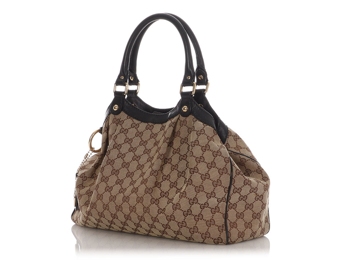Gucci Sukey Tote Canvas Brown Tote Bag