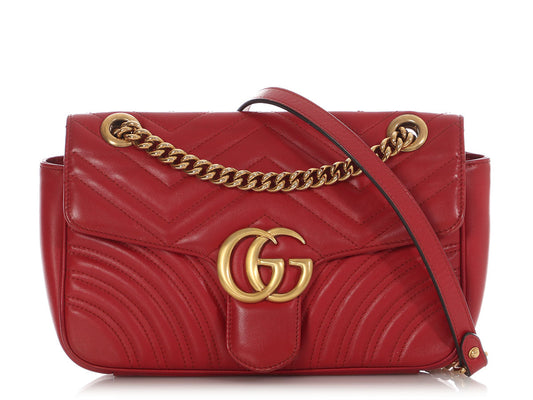 Gucci Marmont Shoulder Bag Red Small