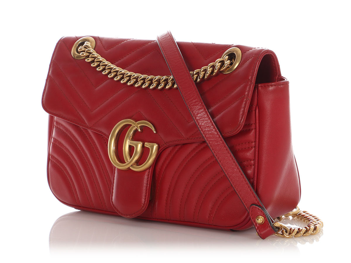 Gucci Marmont Shoulder Bag Red Small