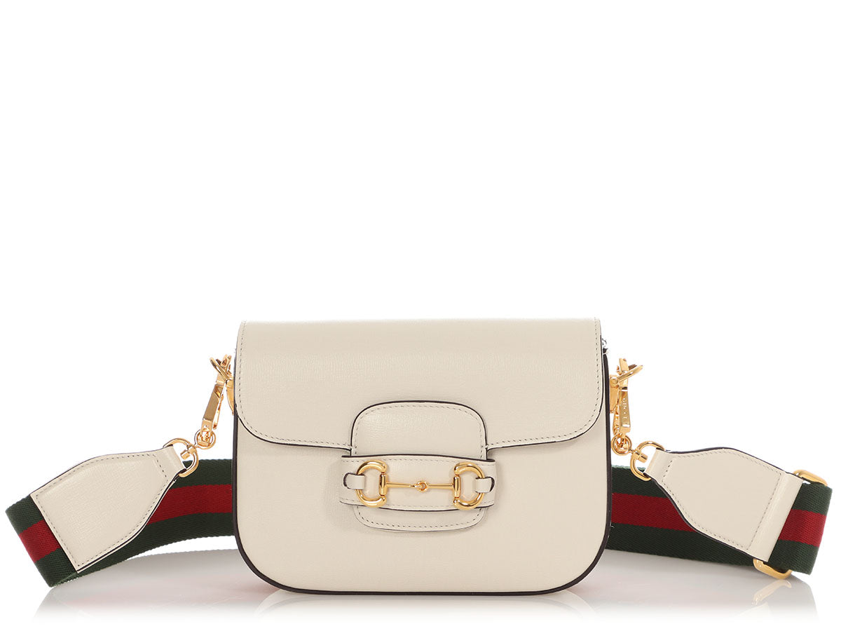 Gucci Mystic Web Horsebit Shoulder Bag White Mini