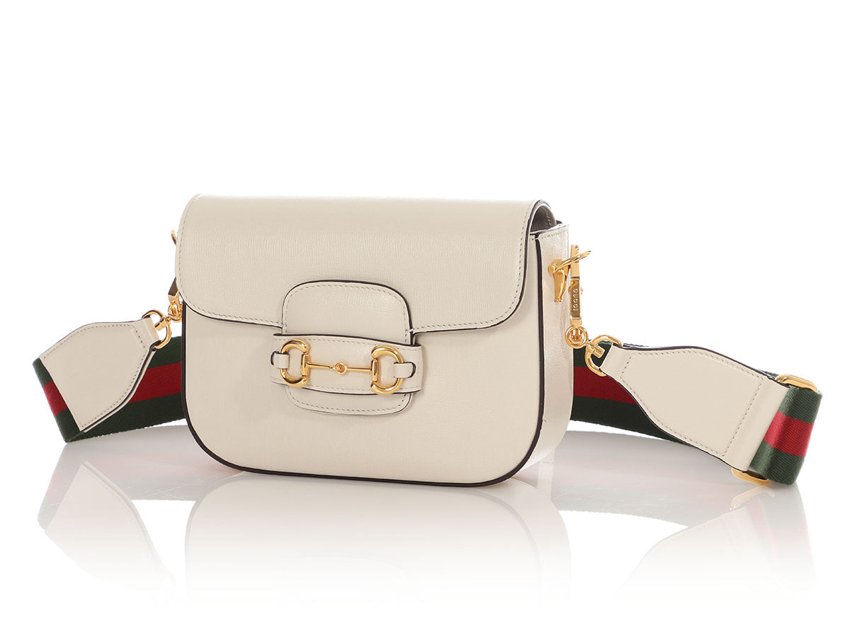 Gucci Mystic Web Horsebit Shoulder Bag White Mini