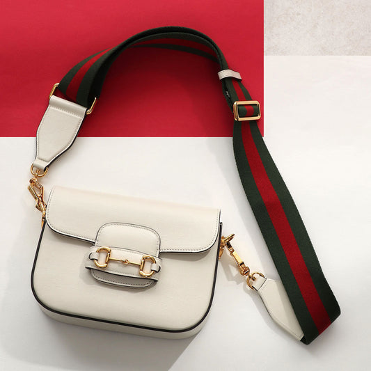 Gucci Mystic Web Horsebit Shoulder Bag White Mini