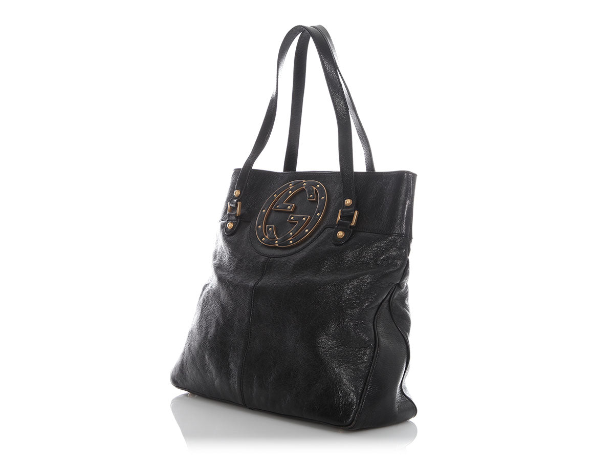 Gucci Studded Blondie Bag Black Tote Bag