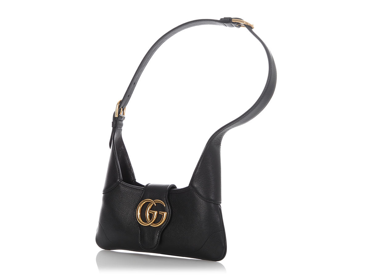 Gucci Goatskin Aphrodite Crossbody Bag Black Small