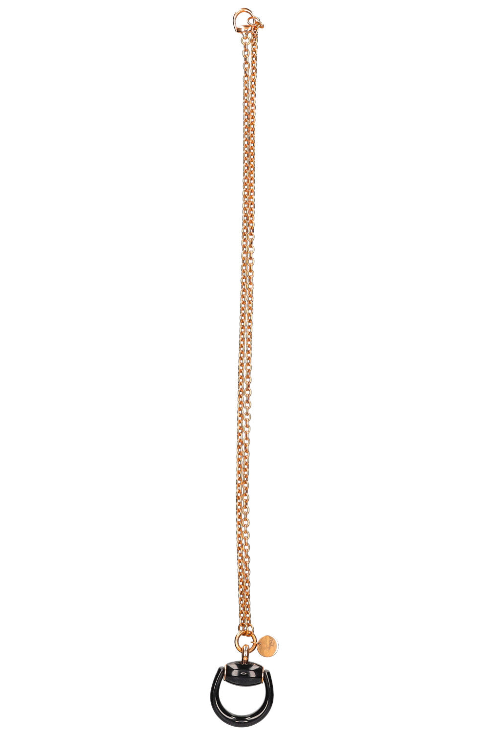 GUCCI Horsebit Necklace Gold Onyx