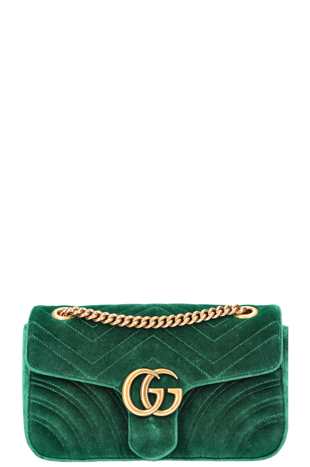 GUCCI GG Marmont Bag Green Velvet Small