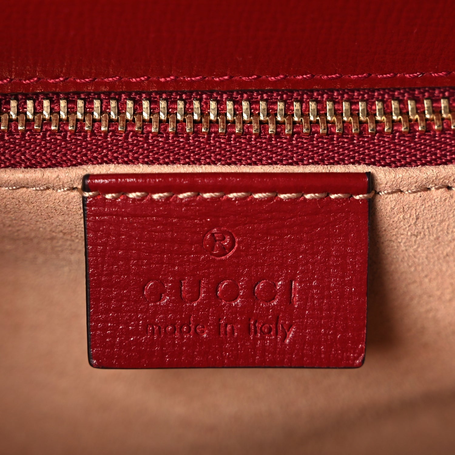 Gucci GG Supreme Monogram Azalea Calfskin Horsebit 1955 Shoulder Bag Beige Ebony New Cherry Red