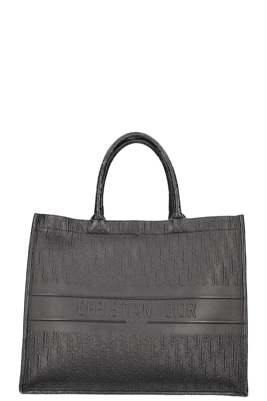 Dior Tote Bag Book Tote 2 Leather Black Large