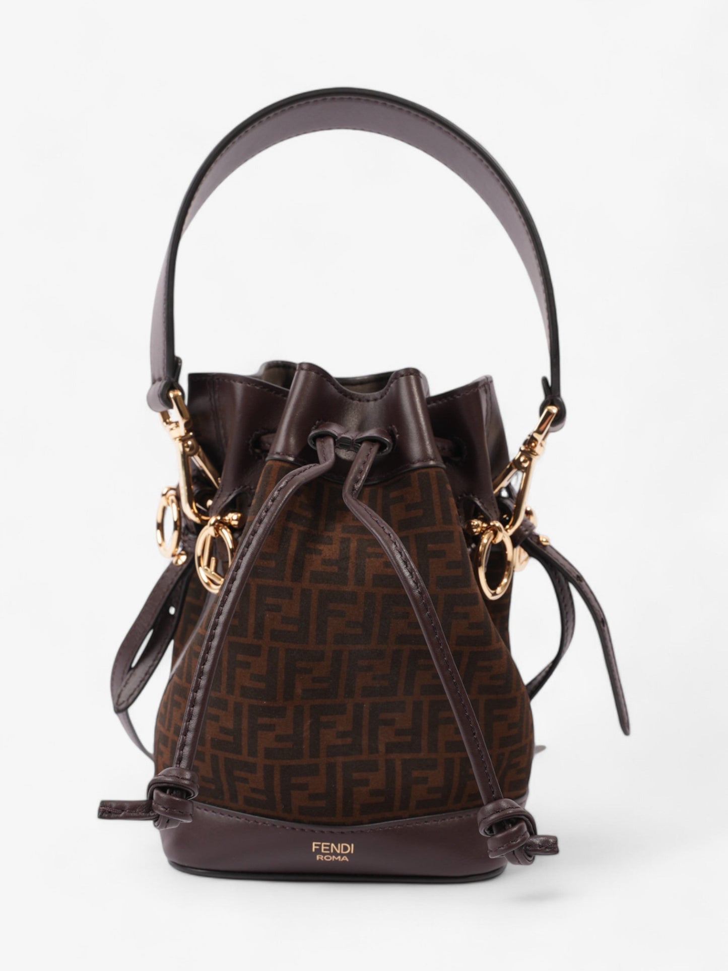 Fendi Mon Tresor Tobacco Calfskin Crossbody Bag Leather Brown Mini