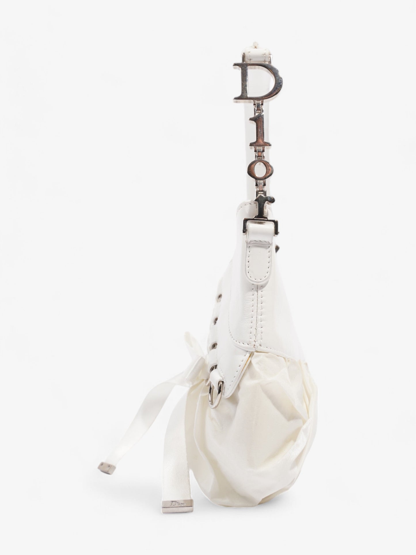 Dior Christian Ballet Corset Handbag Leather White Travel Bag