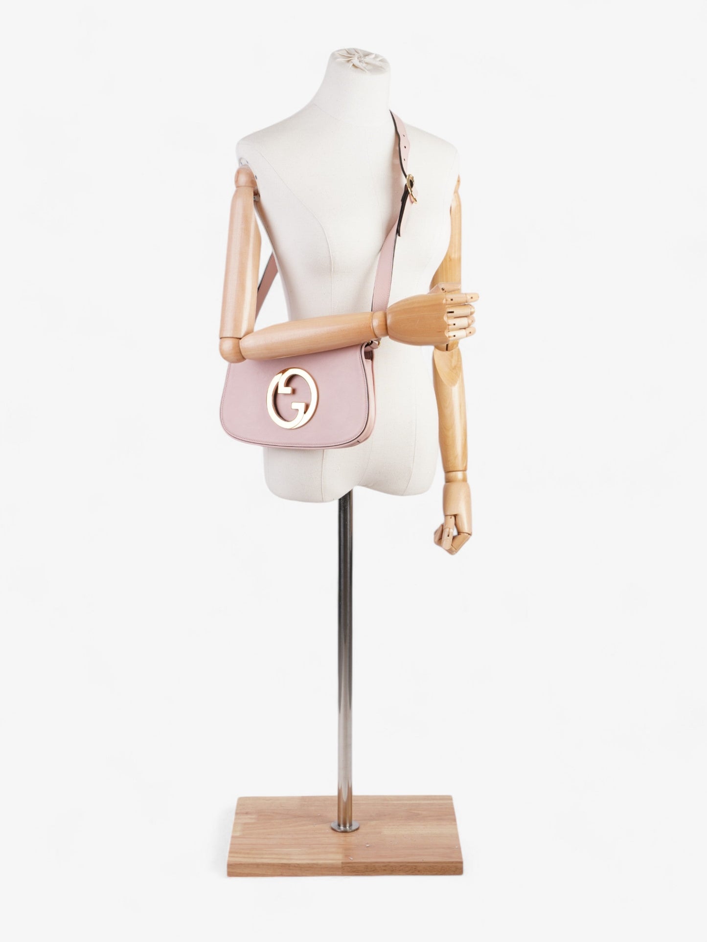 Gucci Blondie Powder Grained Crossbody Bag Leather Pink