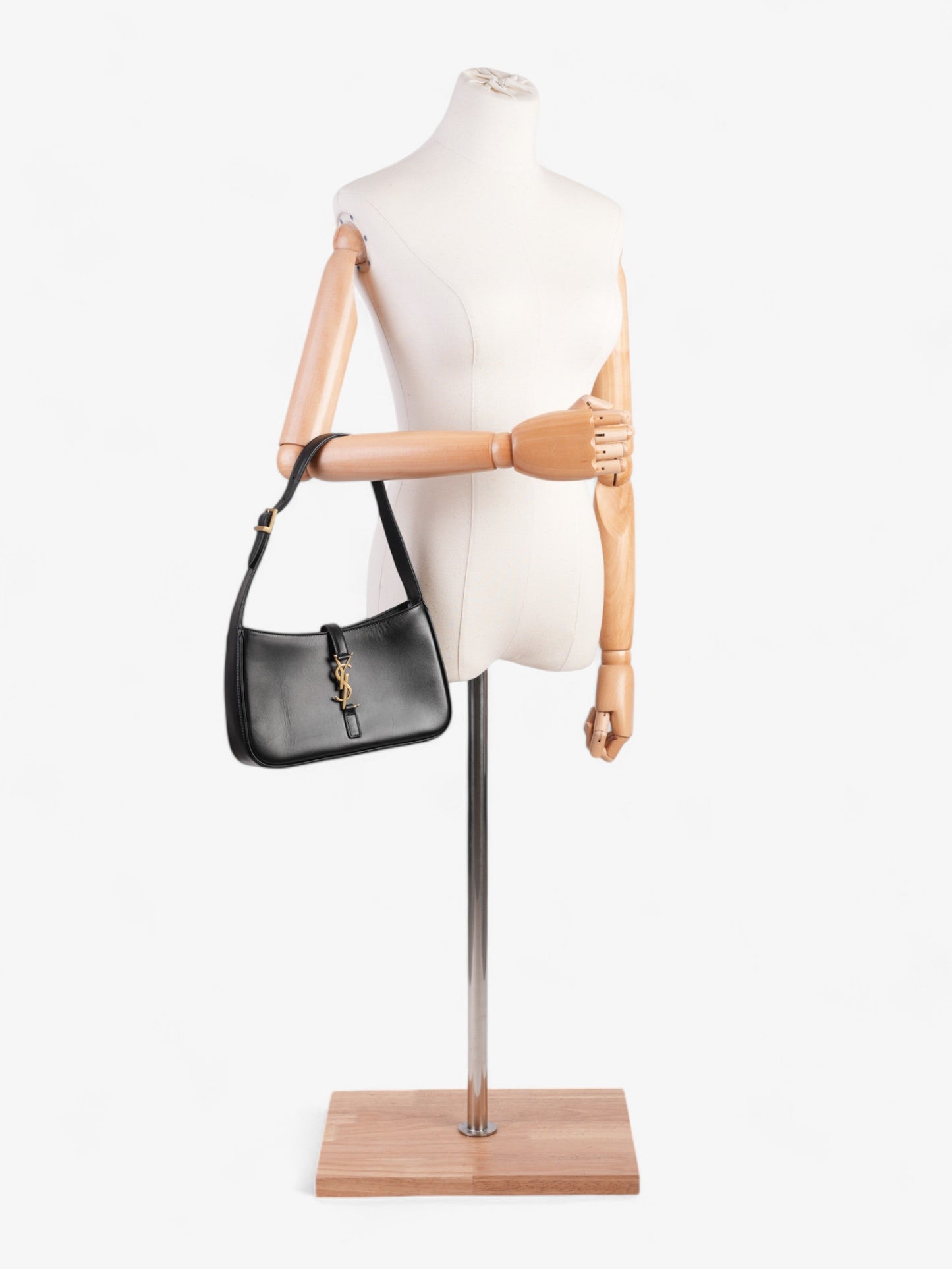 YSL Saint Laurent Le Hobo Leather Black Shoulder Bag