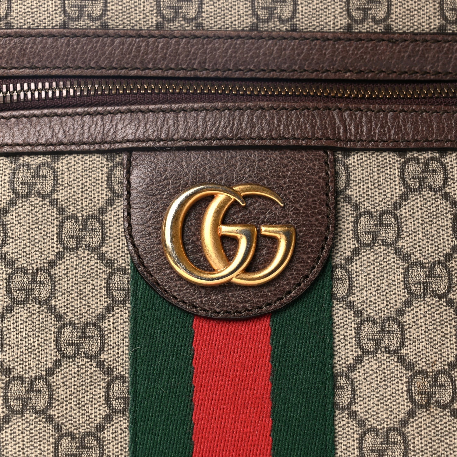 Gucci GG Supreme Monogram Web Small Ophidia Messenger Bag Brown