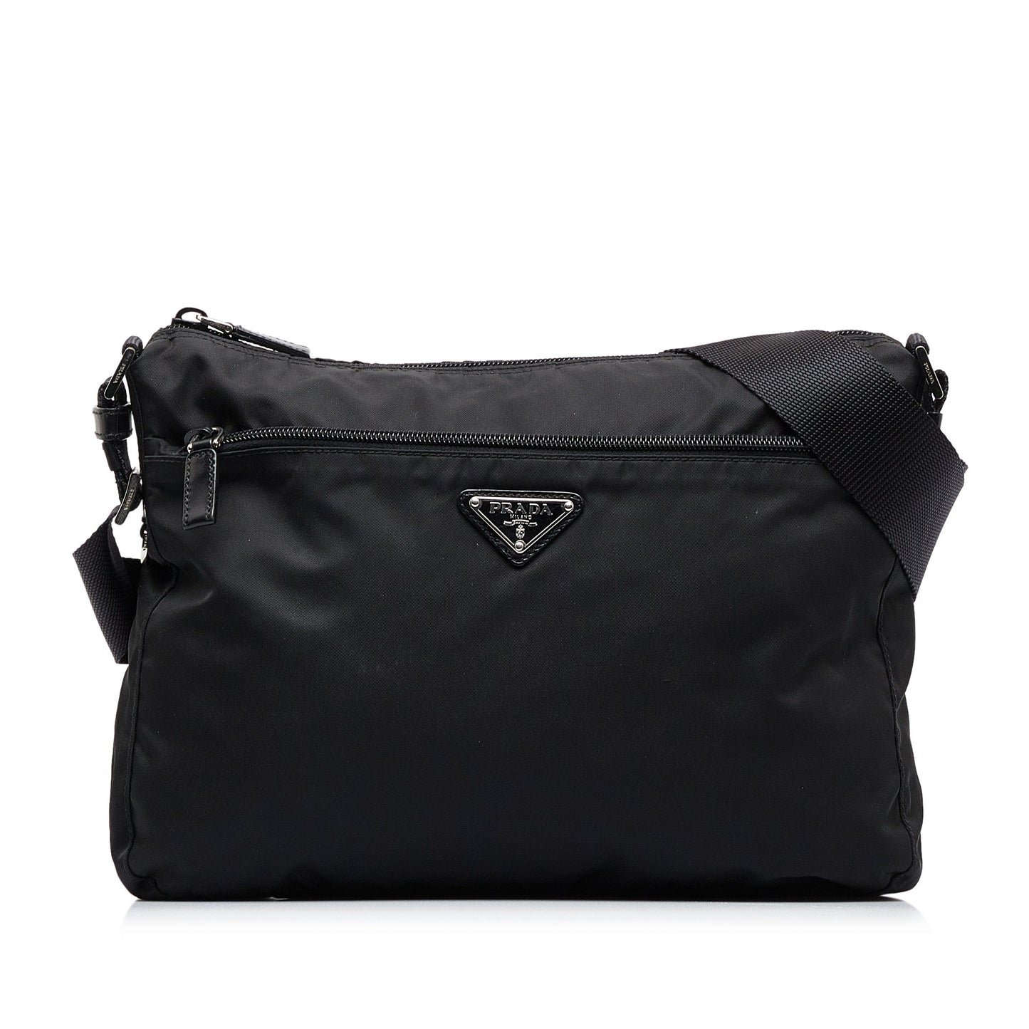 Prada Tessuto Luxury Handbag Canvas Nylon Black Travel Bag