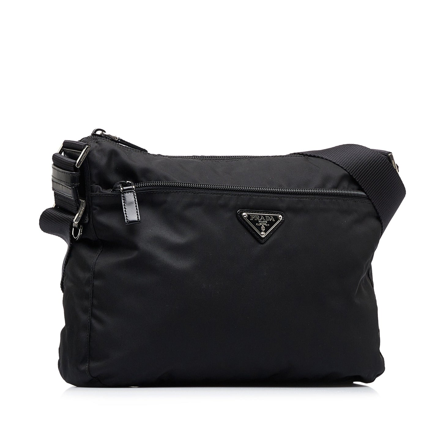 Prada Tessuto Luxury Handbag Canvas Nylon Black Travel Bag