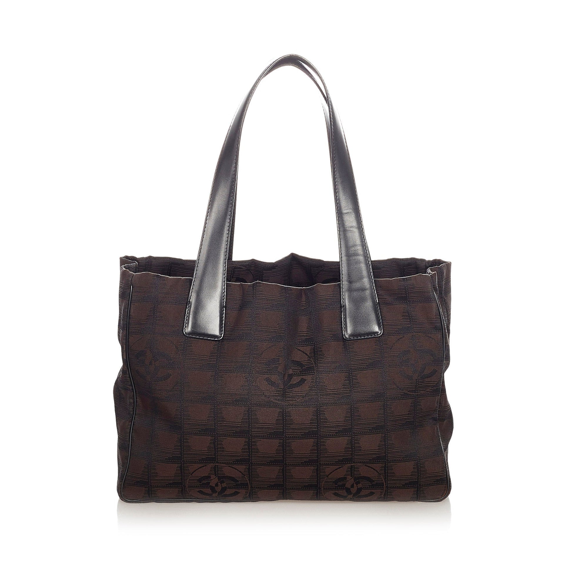 Chanel New Travel Line Tote Bag Canvas Black