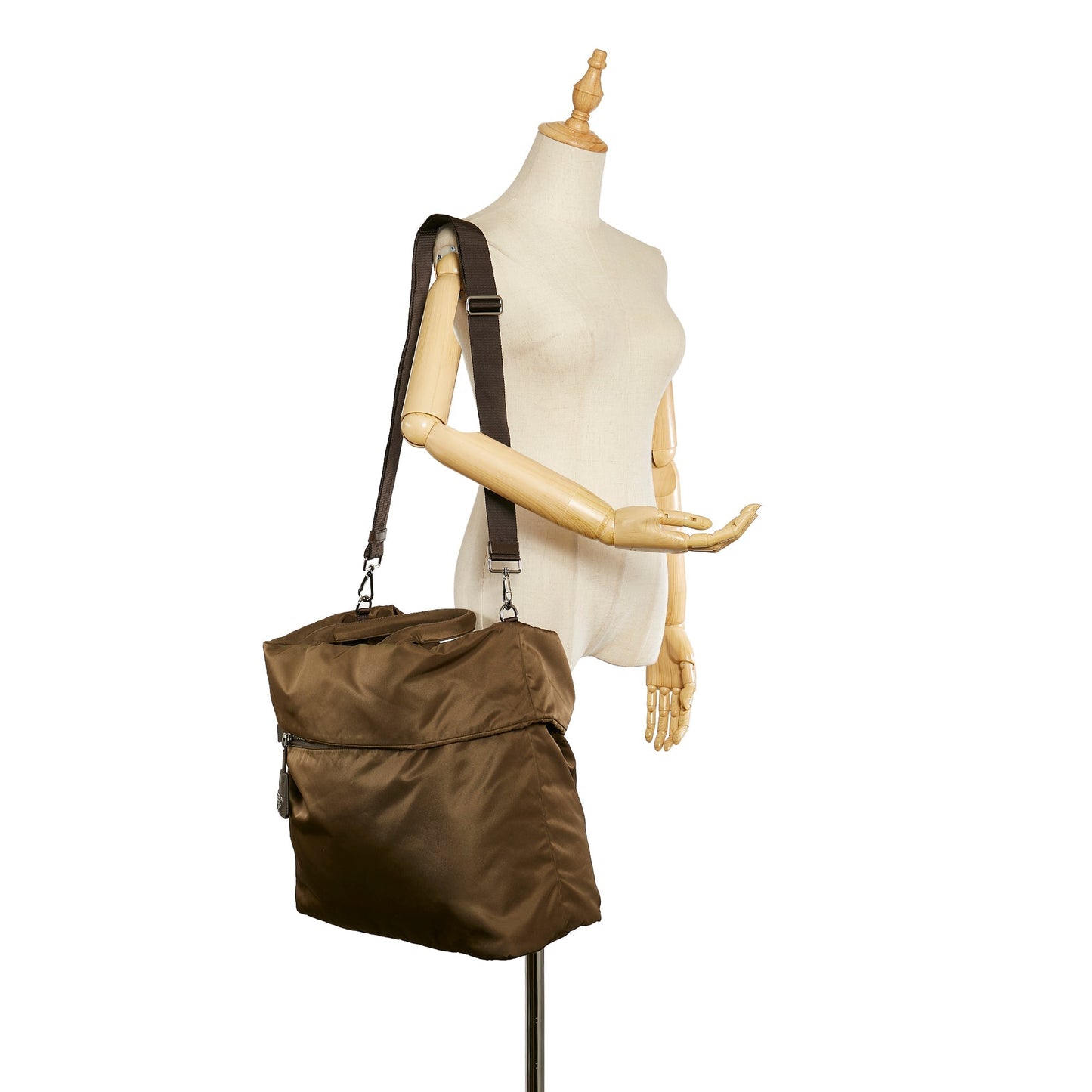 Prada Tessuto Reversible Tote Bag Brown Tote Bag 1