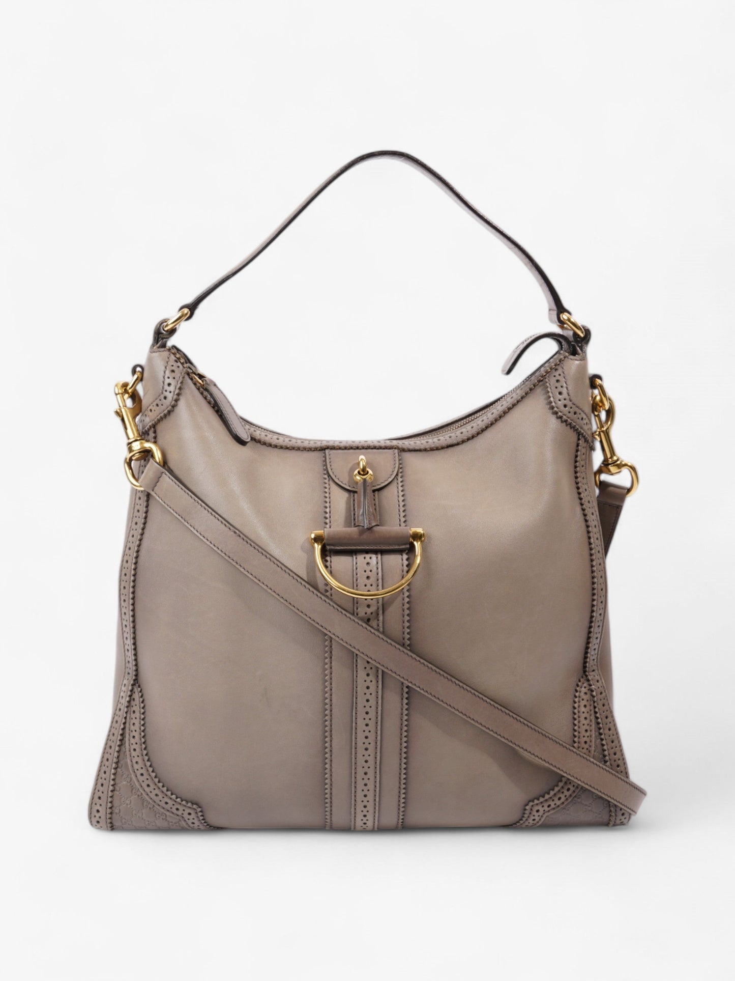 Gucci Hobo Bag Stone Grey Leather Shoulder Bag