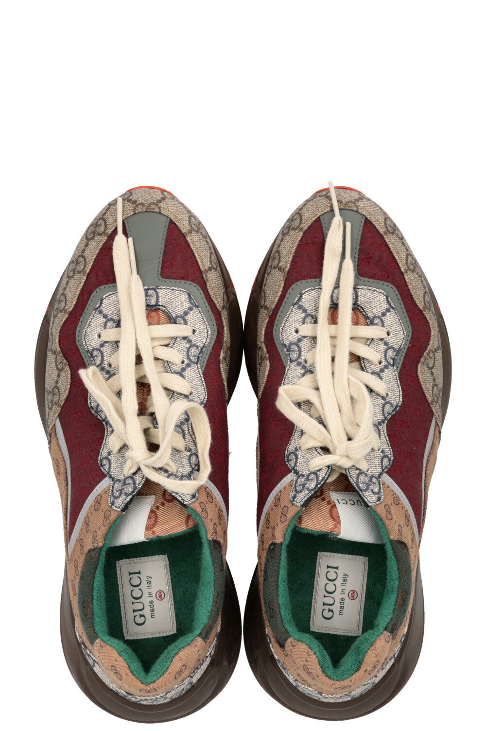GUCCI Rhyton Sneakers GG Brick Brown