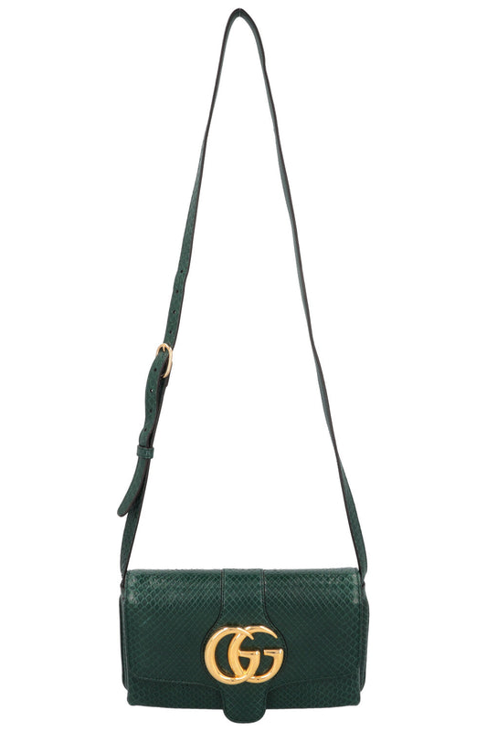 GUCCI Small Arli Crossbody Bag Python Green