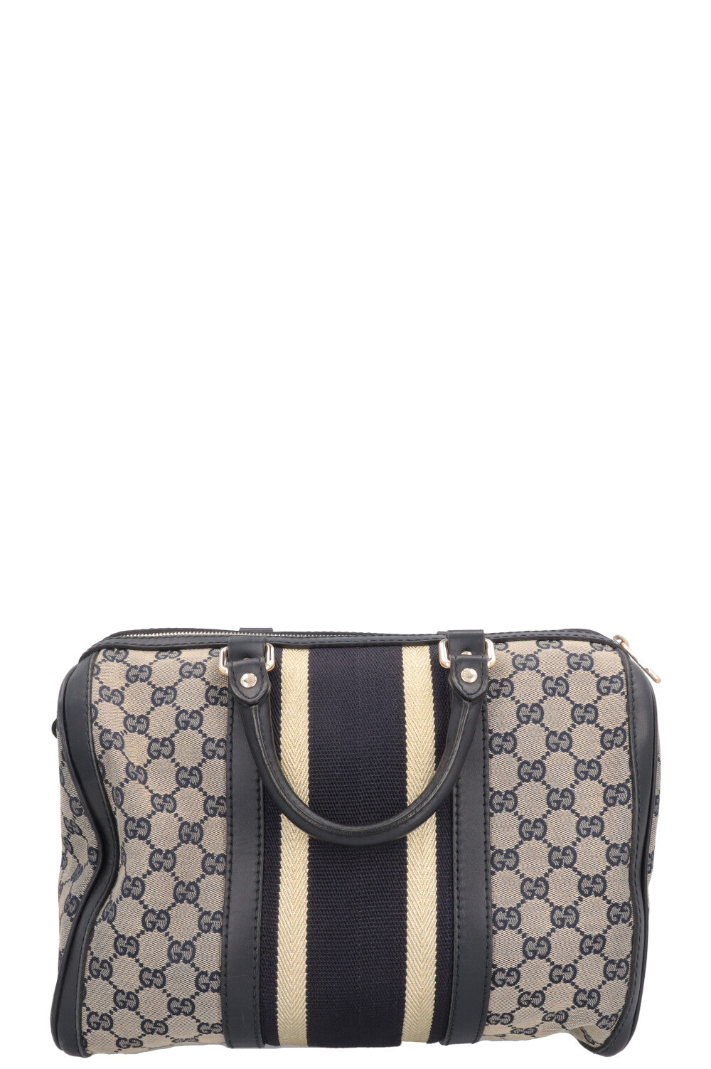 GUCCI Boston Bowling Bag Blue Canvas