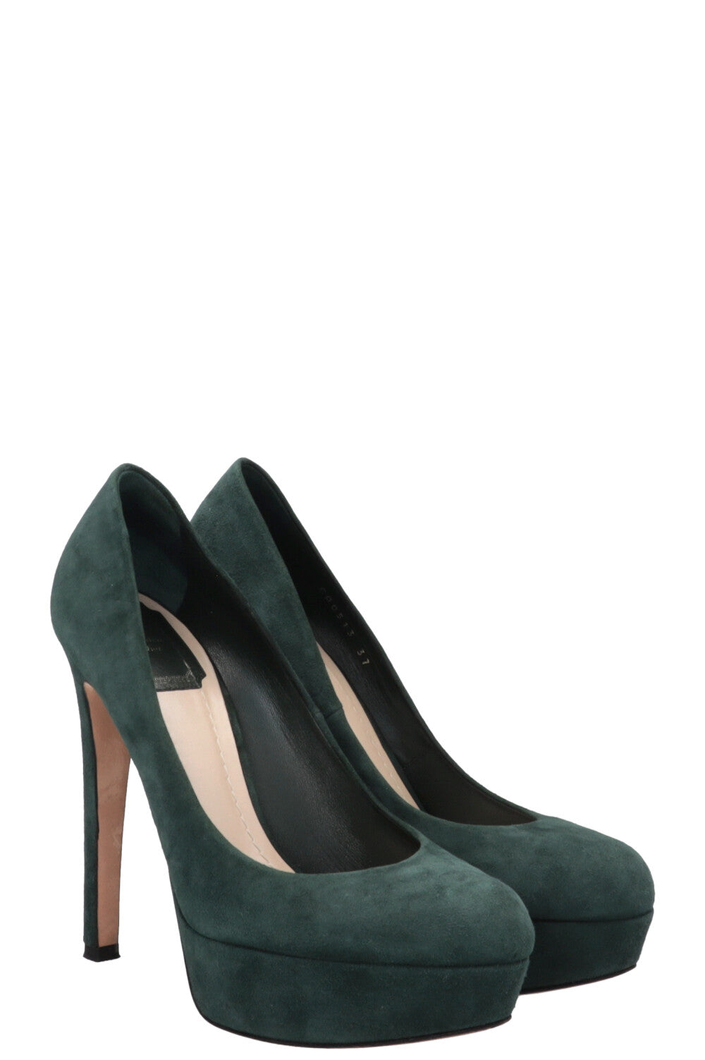 Dior Plateau Heels Petrol Suede Shoes