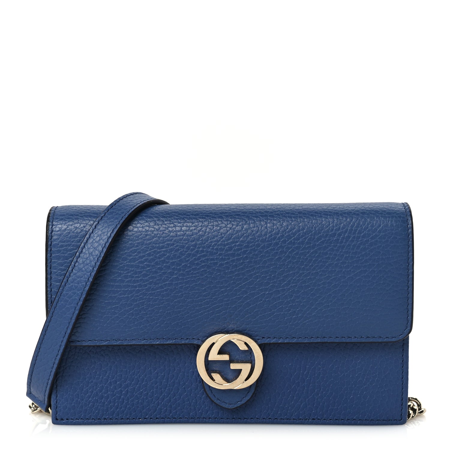Gucci Dollar Calfskin Interlocking G Chain Wallet Caspian