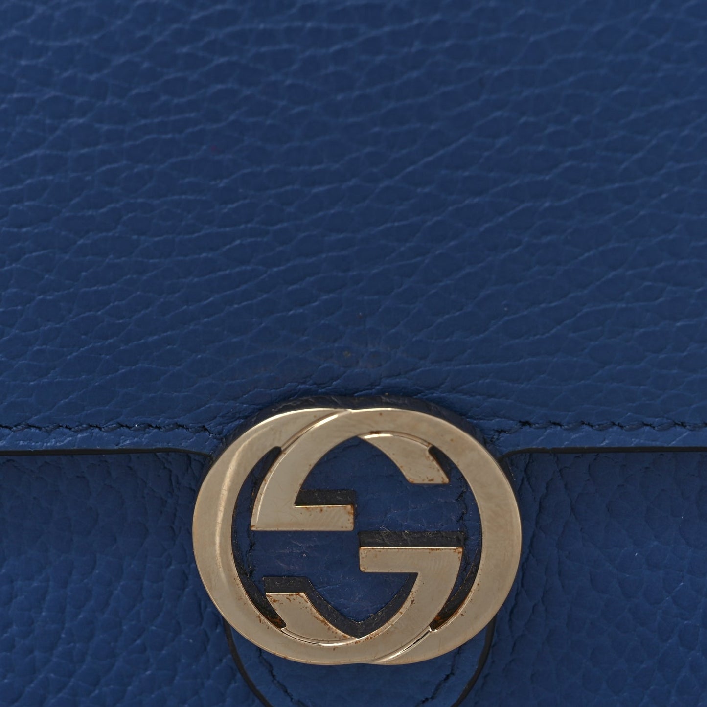 Gucci Dollar Calfskin Interlocking G Chain Wallet Caspian