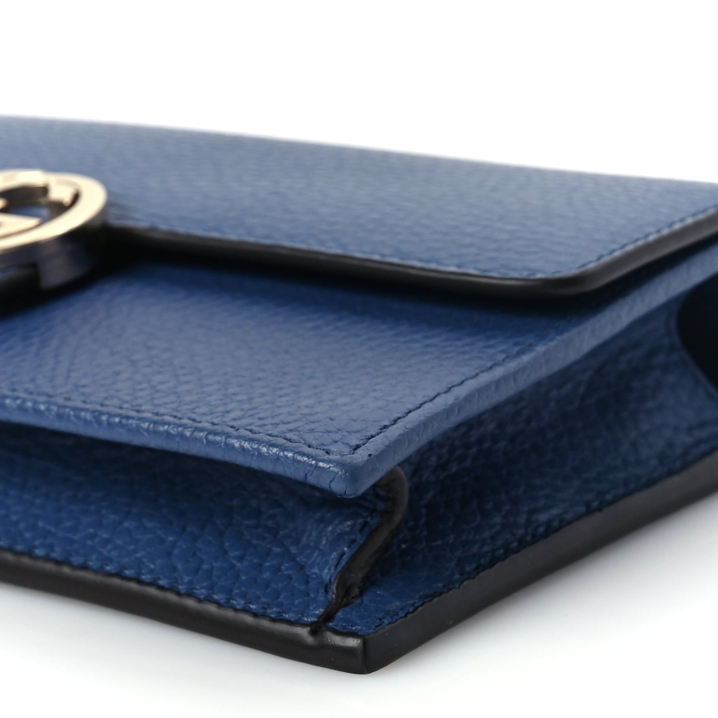 Gucci Dollar Calfskin Interlocking G Chain Wallet Caspian