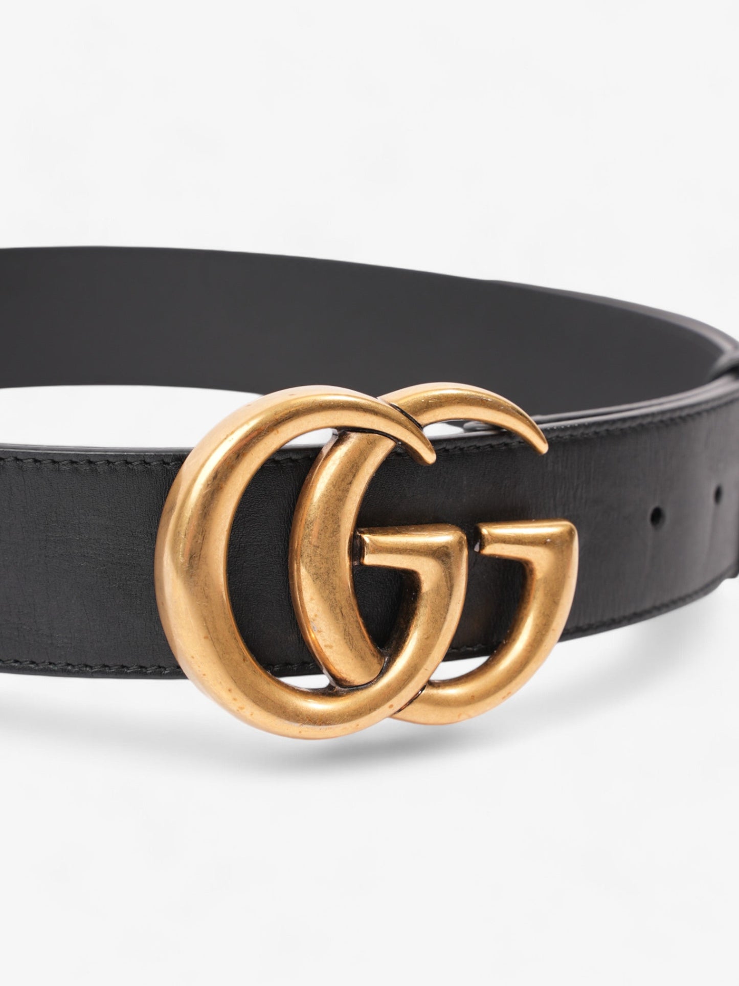 Gucci Marmont Re Edition Wide Belt Handbag Leather Black Accessory 80Cm 32