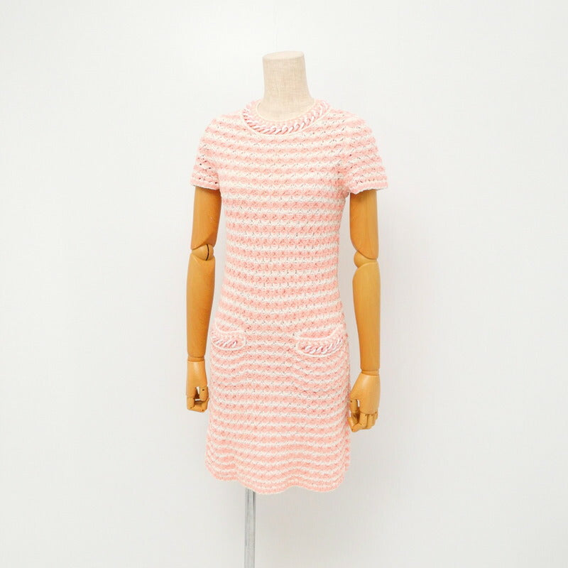 Chanel knit 34 White Pink Handbag