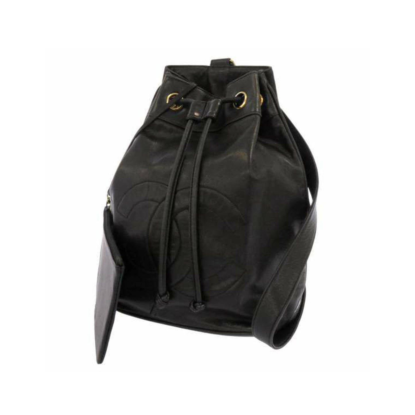 Chanel CC Lambskin Leather Backpack Black Women Shoes