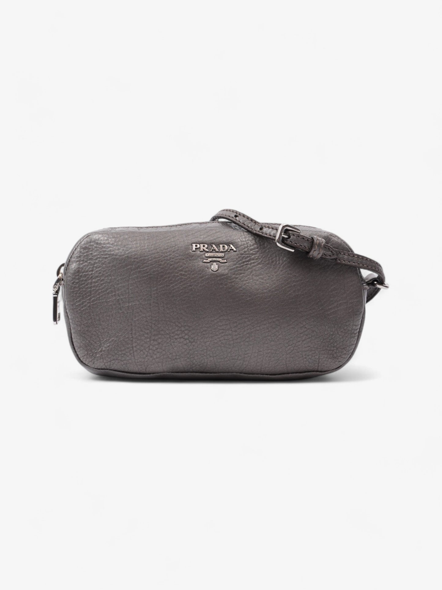 Prada Wristlet Metallic Clutch Bag Leather