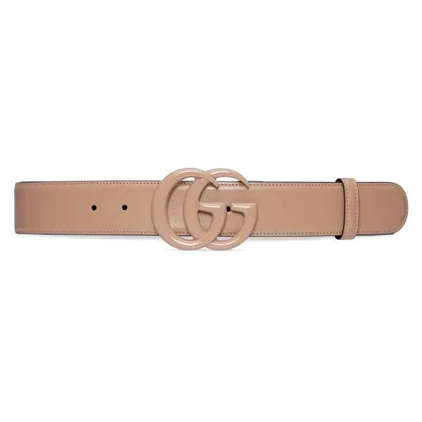Gucci AZALEA ENAMEL DOUBLE G Calfskin Belt