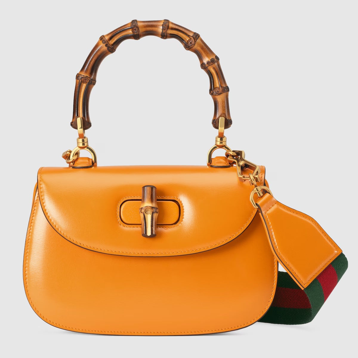 Gucci BAMBOO Leather Calfskin Small Top Handle Travel Bag