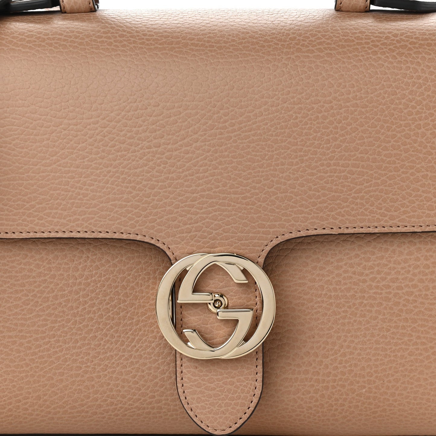 Gucci G TOP-HANDLE CAMELIA Calfskin Shoulder Bag