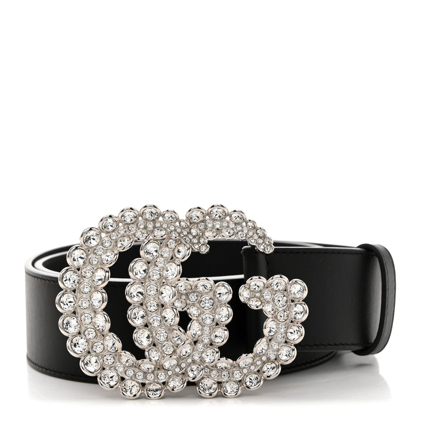 Gucci CRYSTAL GG MARMONT Leather Calfskin Belt