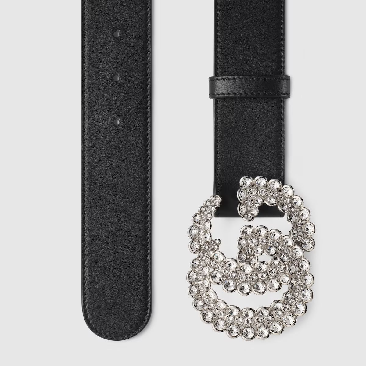 Gucci CRYSTAL GG MARMONT Leather Calfskin Belt