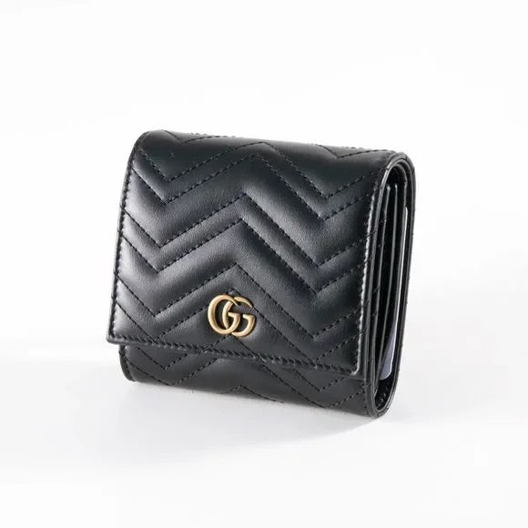 Gucci GG MARMONT COMPACT Leather Calfskin Wallet Case