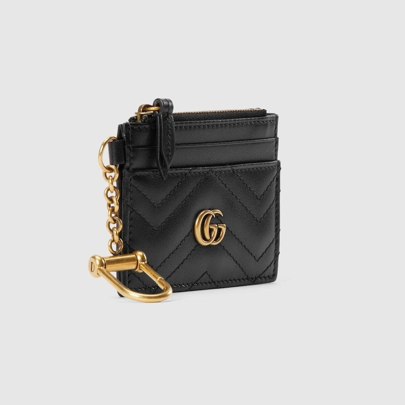Gucci GG MARMONT KEY HOLDER Leather Calfskin Wallet Case
