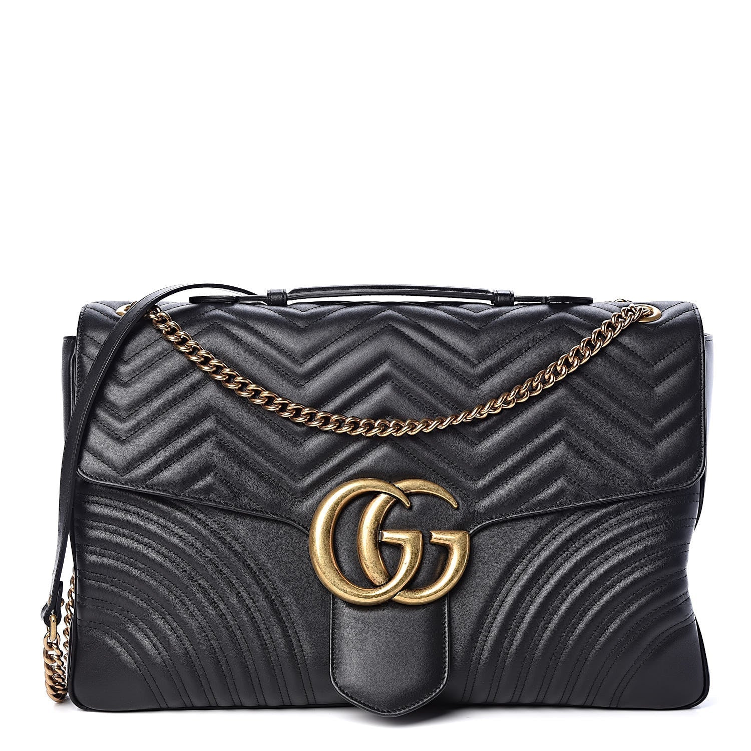 Gucci GG MARMONT MAXI Matelasse Leather Calfskin Top Handle Shoulder Bag