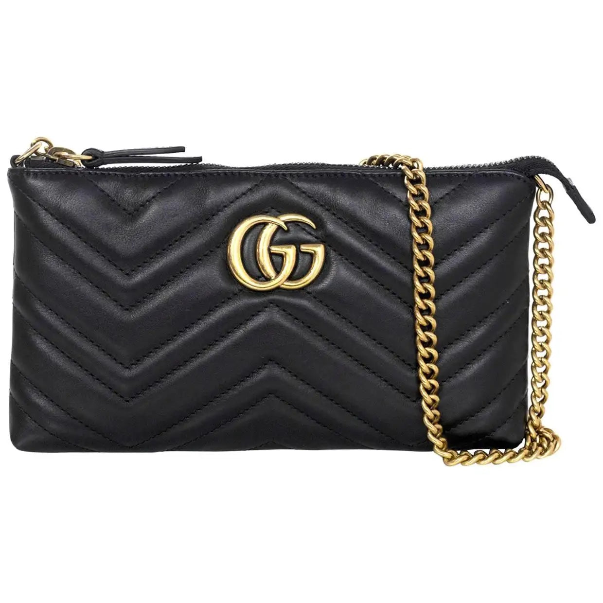 Gucci GG MARMONT Matelasse Calfskin Mini Chain Travel Bag