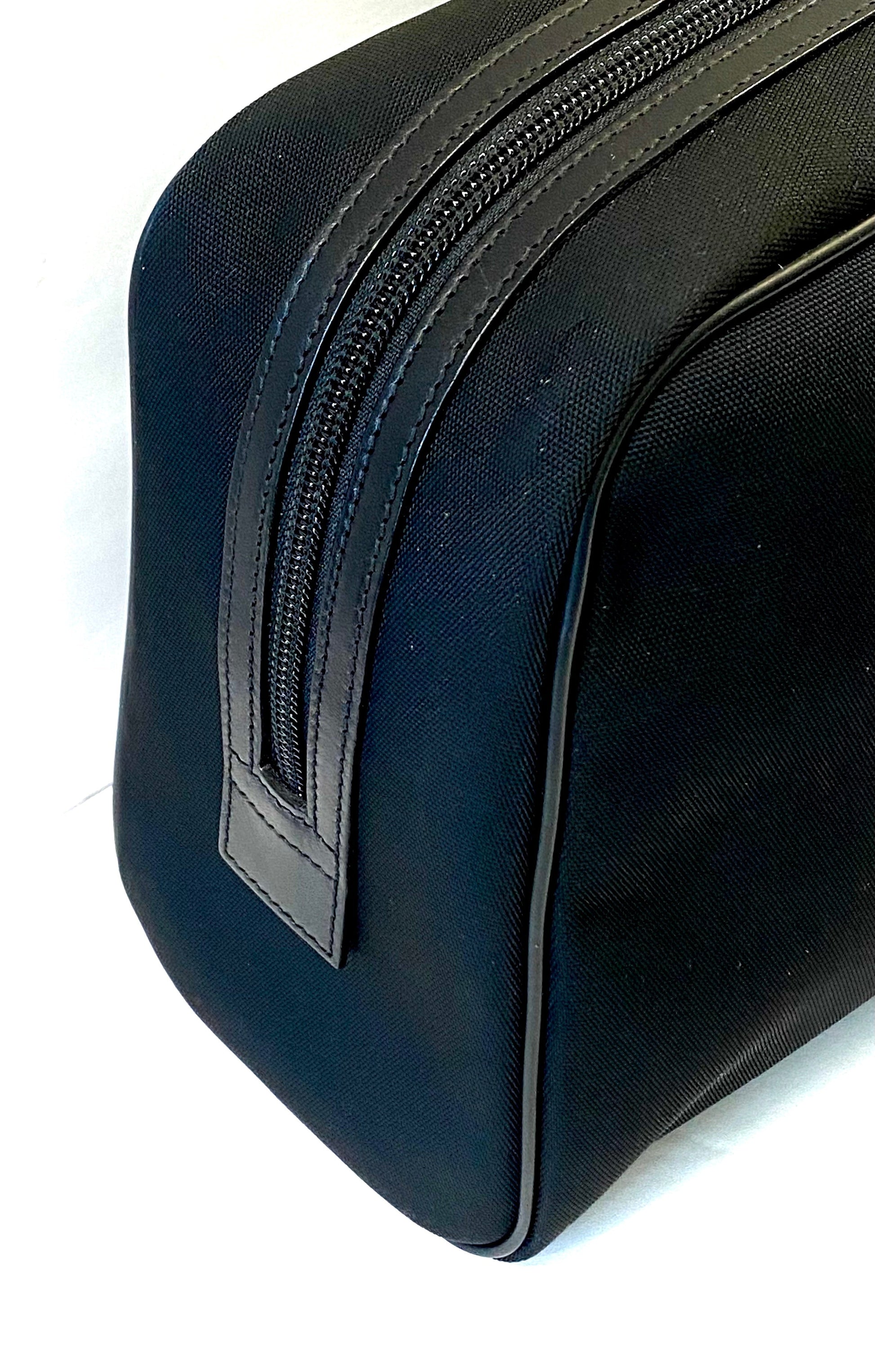 Gucci TRIM COSMETIC Leather Canvas Travel Bag
