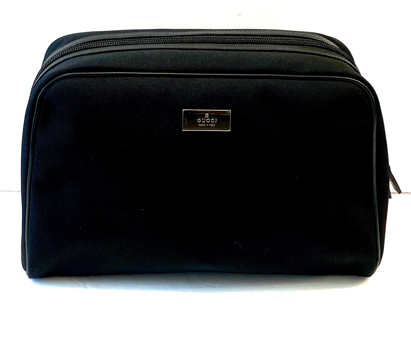 Gucci TRIM COSMETIC Leather Canvas Travel Bag