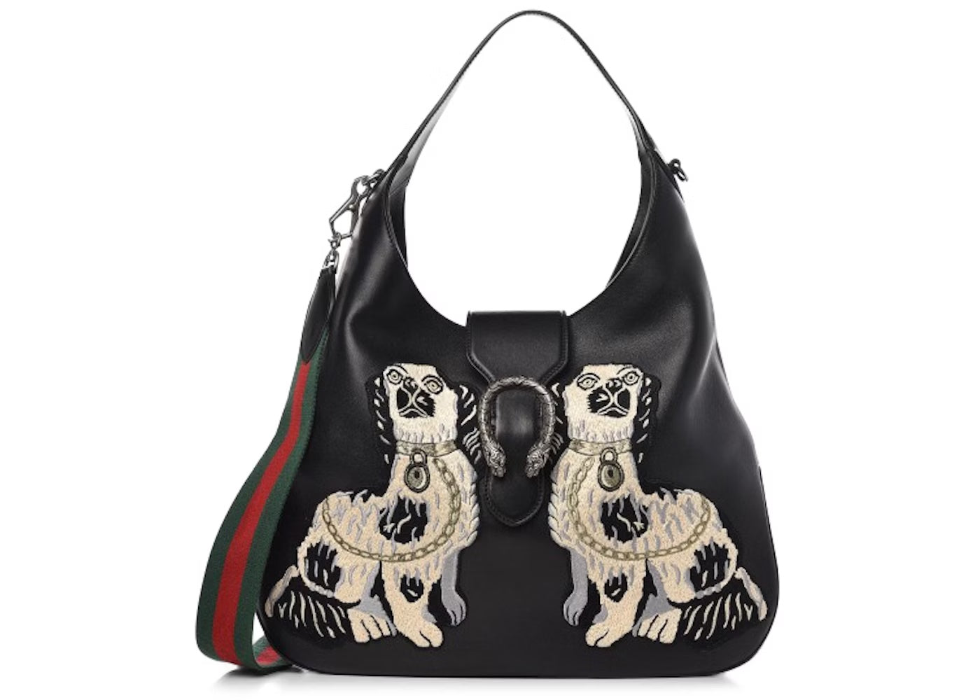 Gucci KING CHARLES SPANIEL DOGS DIONYSUS Calfskin Large Shoulder Bag