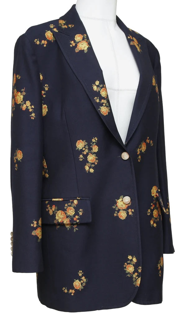 Gucci FLORAL BLAZER JACKET Navy Apparel