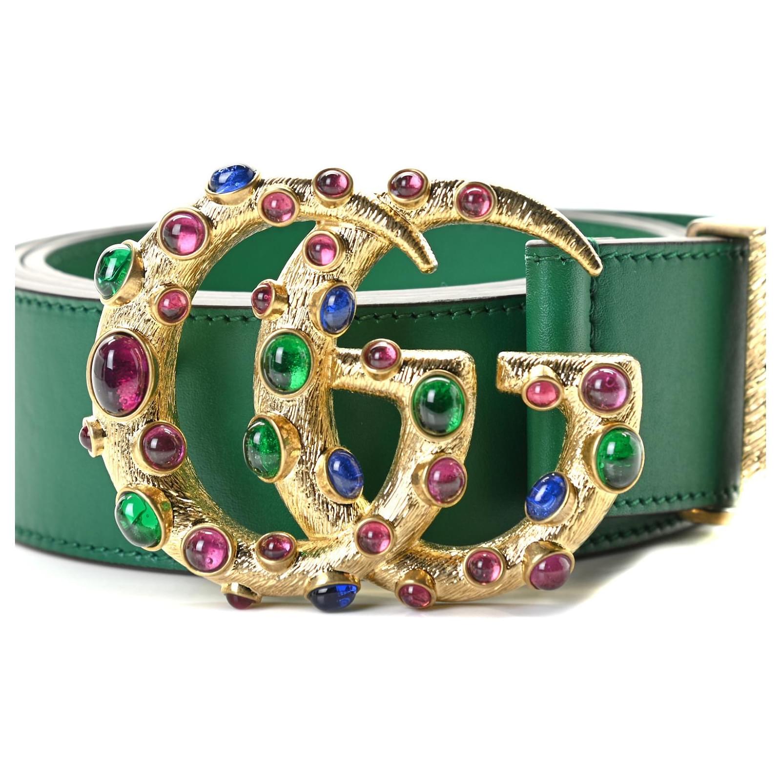 Gucci GG POURED GLASS Leather Calfskin Belt